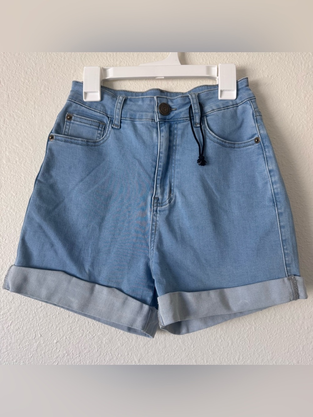 Born Primitive Light Blue Roll-Cuff Denim Shorts
